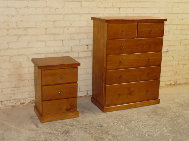 Pine Tallboys & Bedsides Granville Timber Furniture Custom made